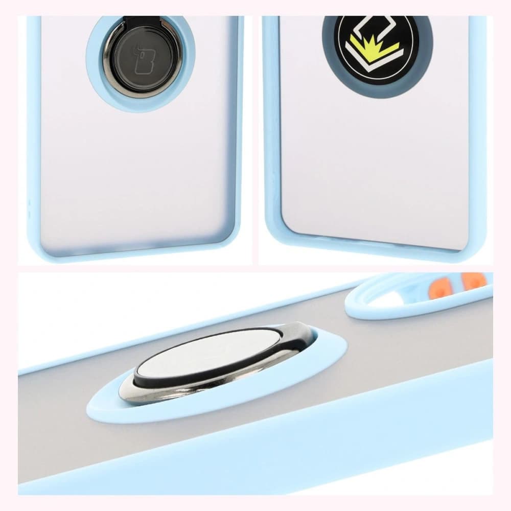 Bizon Case Hybrid Ring Oppo A60 4G rauchig mit einem hellblauen Rahmen - 4