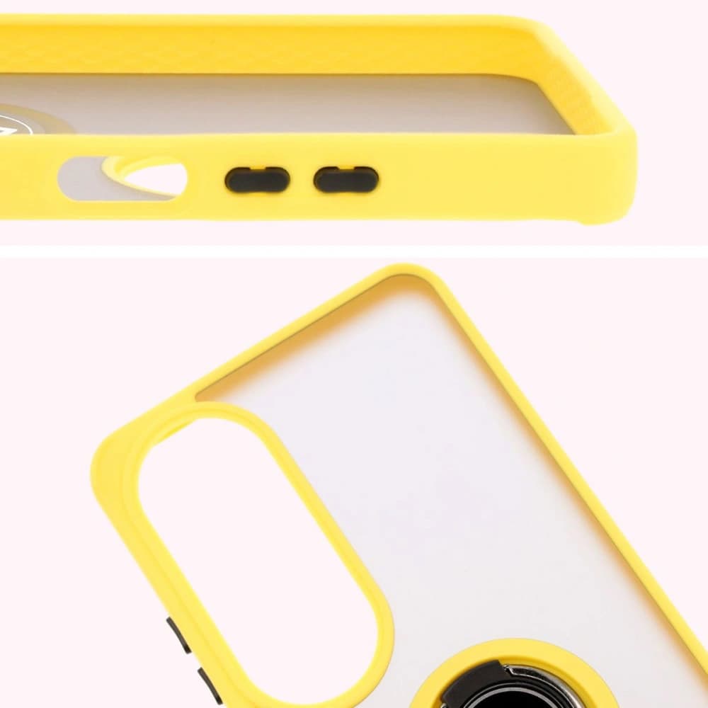 Bizon Case Hybrid Ring Oppo A60 4G smoky with a yellow frame - 3