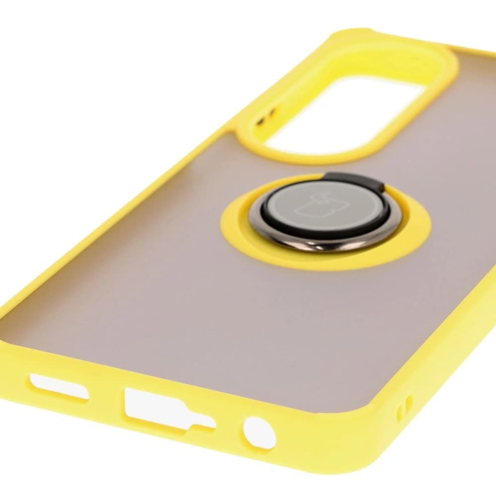 Bizon Case Hybrid Ring Oppo A60 4G smoky with a yellow frame - 5