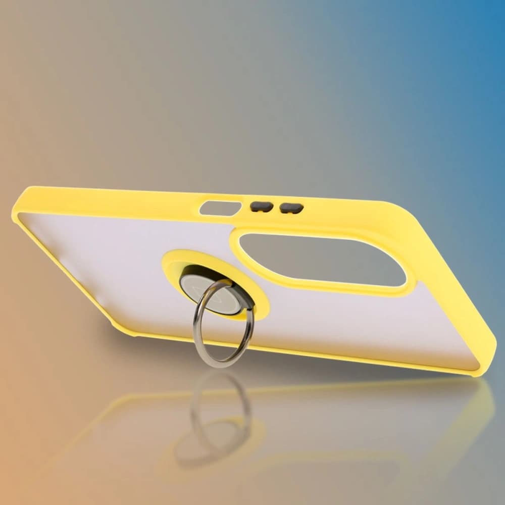 Bizon Case Hybrid Ring Oppo A60 4G smoky with a yellow frame - 6