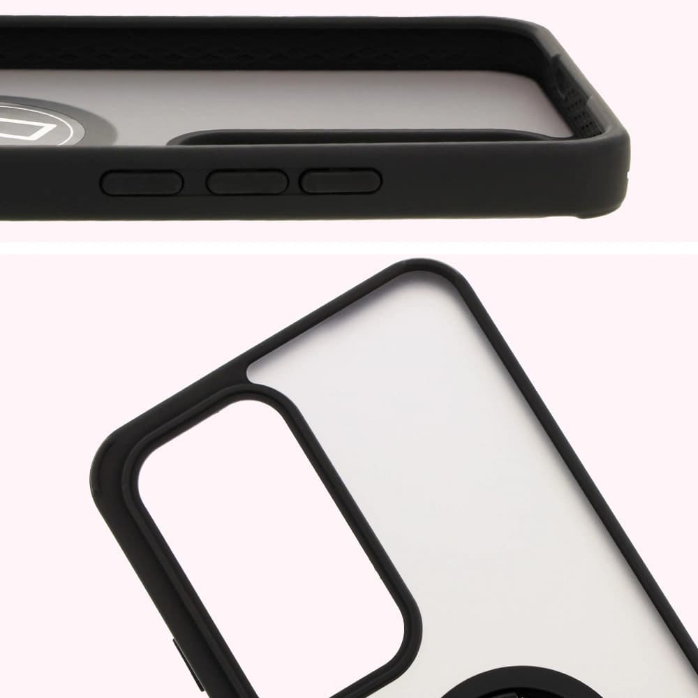 Bizon Case Hybrid Ring Oppo Reno 12 Pro rauchig mit einem schwarzen Rahmen - 3