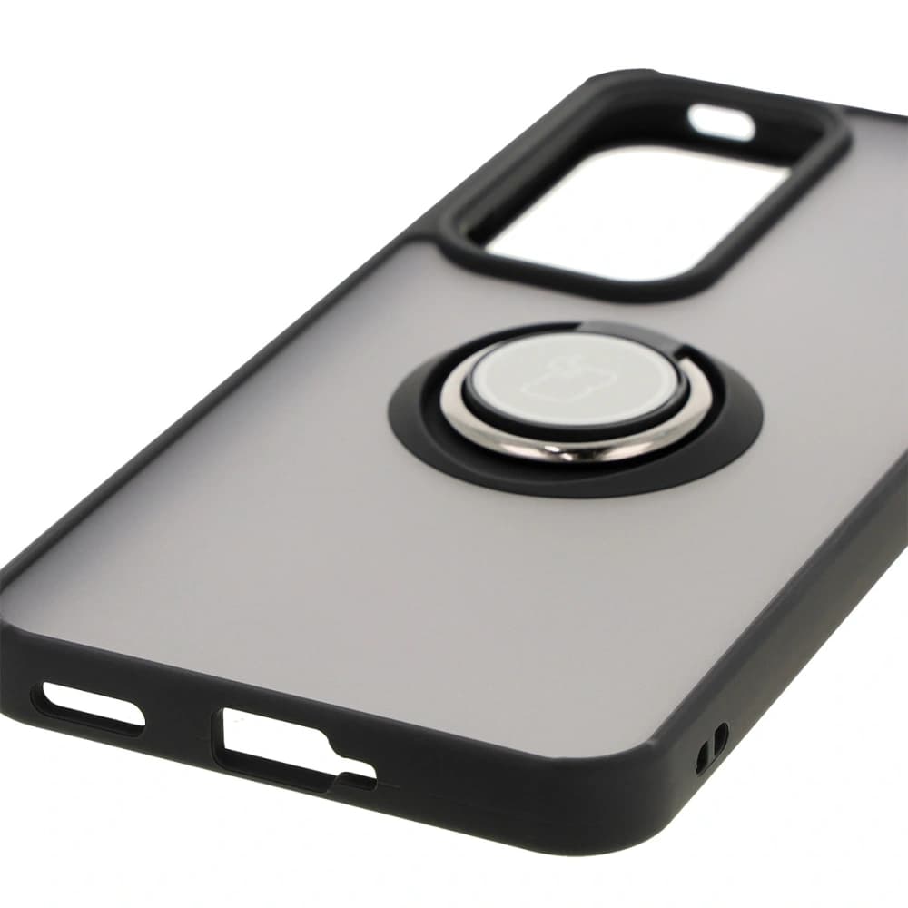 Bizon Case Hybrid Ring Oppo Reno 12 Pro rauchig mit einem schwarzen Rahmen - 5