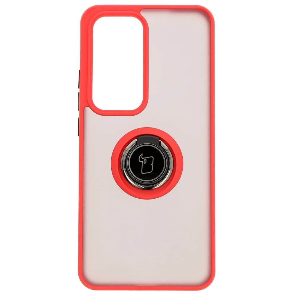 Bizon Case Hybrid Ring Oppo Reno 12 Pro smoky with a red frame - 2