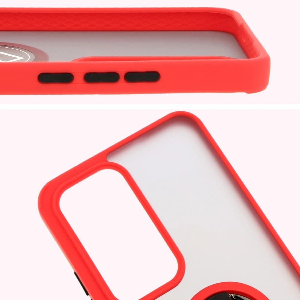 Bizon Case Hybrid Ring Oppo Reno 12 Pro smoky with a red frame - 3
