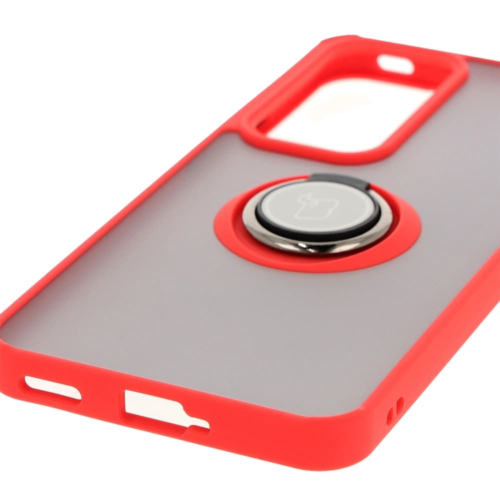 Bizon Case Hybrid Ring Oppo Reno 12 Pro smoky with a red frame - 5