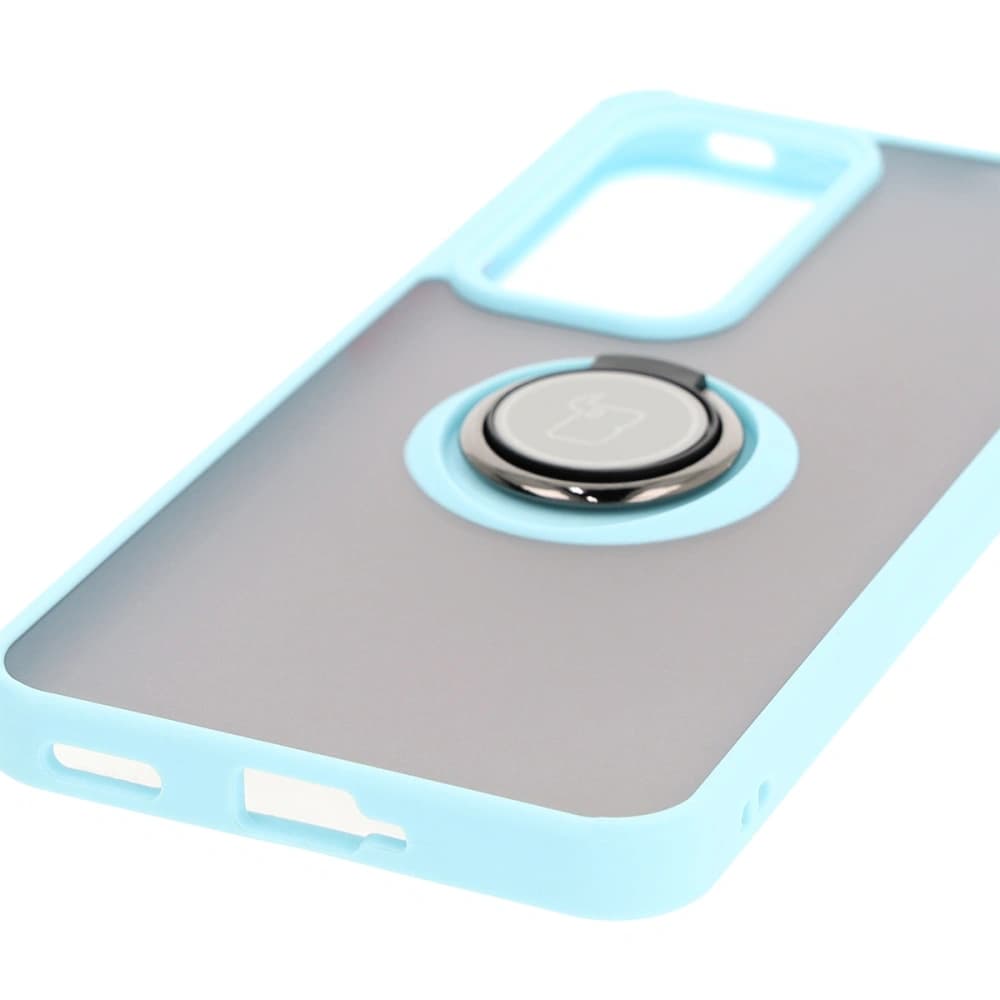 Bizon Case Hybrid Ring Oppo Reno 12 Pro smoky with a light blue frame - 5