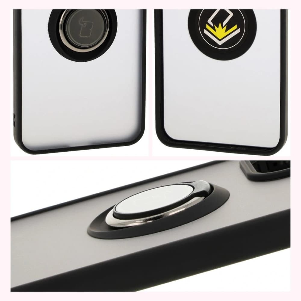 Bizon Case Hybrid Ring Oppo Reno 12 smoky with a black frame - 4