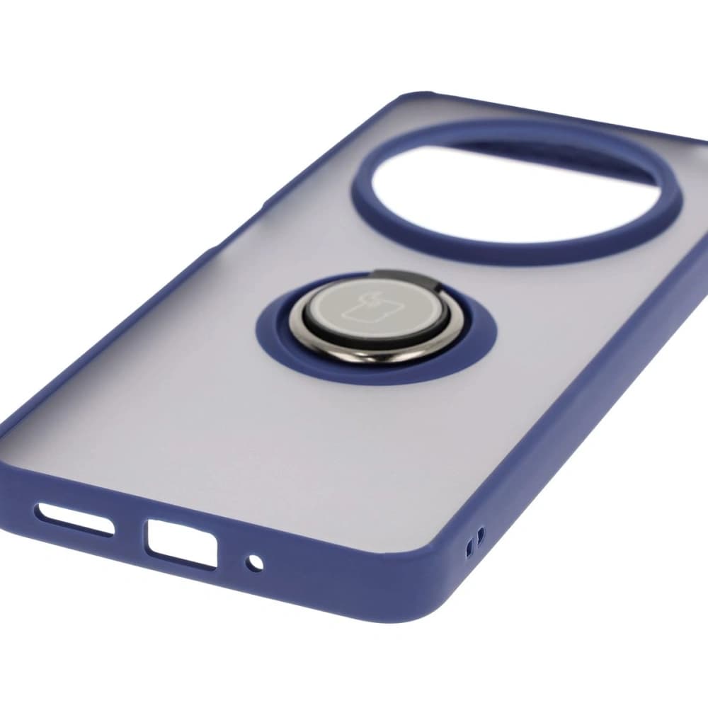 Bizon Case Hybrid Ring Xiaomi Redmi 14C 4G / POCO C75 smoky with a navy blue frame - 5