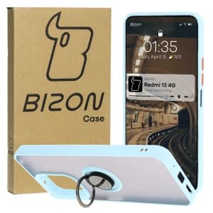 Bizon Case Hybrid Ring Xiaomi Redmi 13 4G smoky with a light blue frame