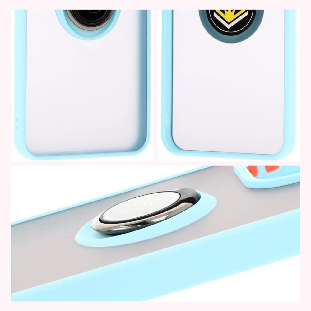 Bizon Case Hybrid Ring Xiaomi Redmi 13 4G smoky with a light blue frame - 4