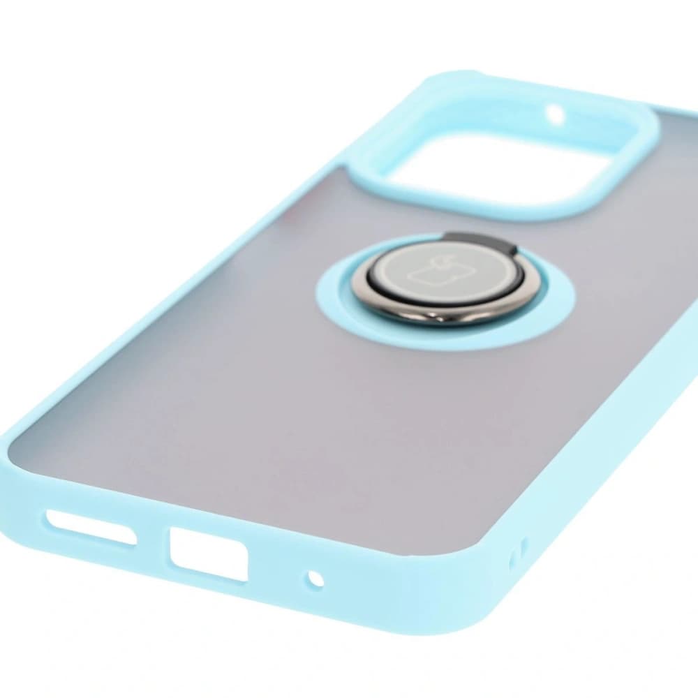 Bizon Case Hybrid Ring Xiaomi Redmi 13 4G smoky with a light blue frame - 5