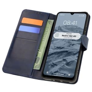 Etui z klapką Bizon Case Pocket do Xiaomi Redmi 14C 4G modré