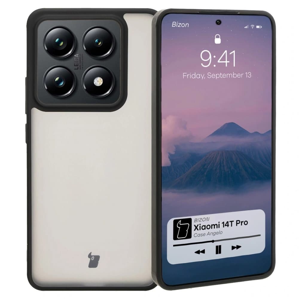 Bizon Case Angelo Xiaomi 14T Pro rauchig mit einem schwarzen Rahmen - 1