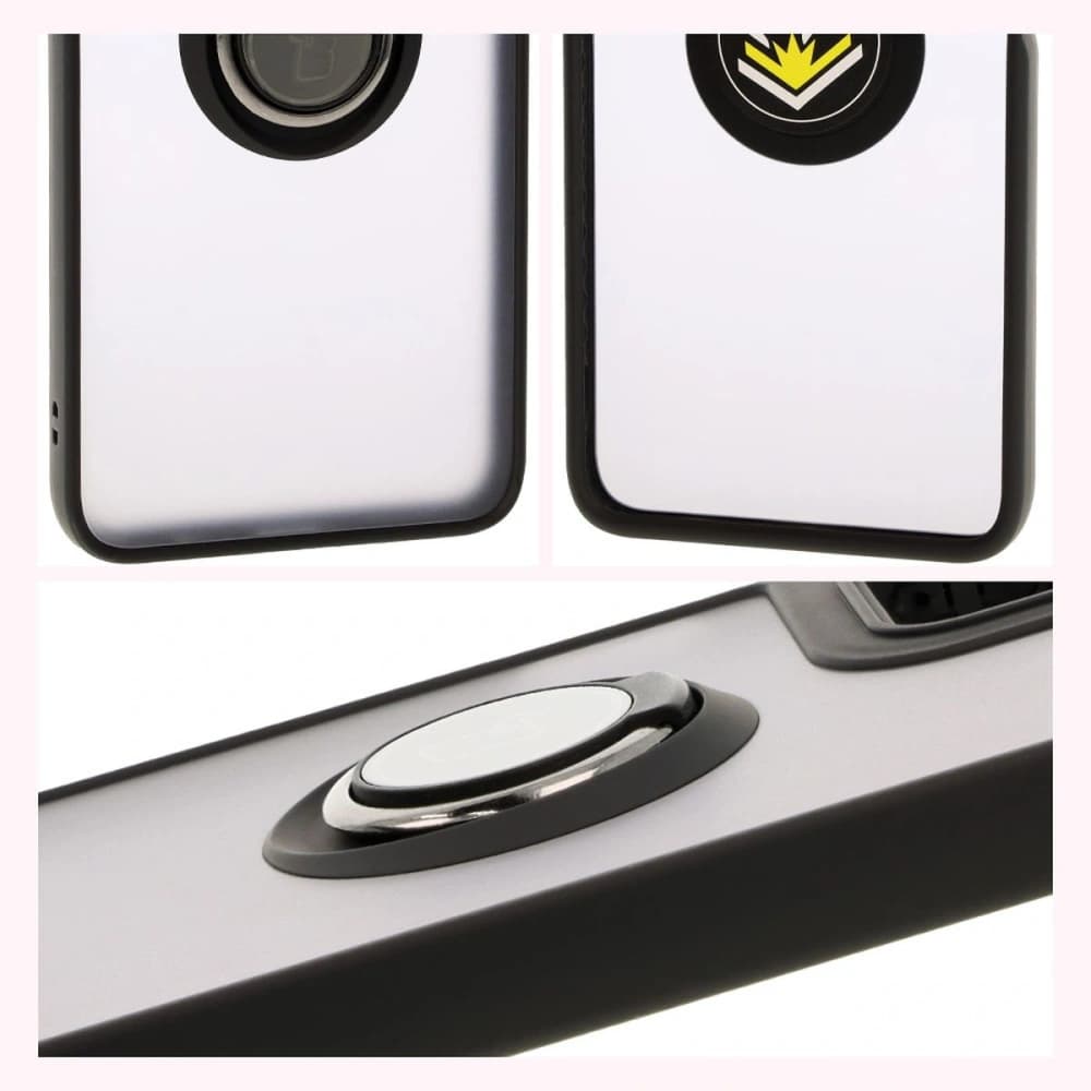 Bizon Case Hybrid Ring Motorola Moto G35 5G rauchig mit einem schwarzen Rahmen - 4