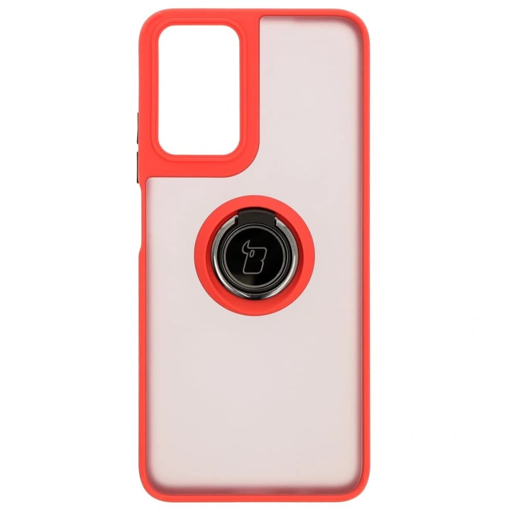 Bizon Case Hybrid Ring Motorola Moto G35 5G rauchig mit einem roten Rahmen - 2