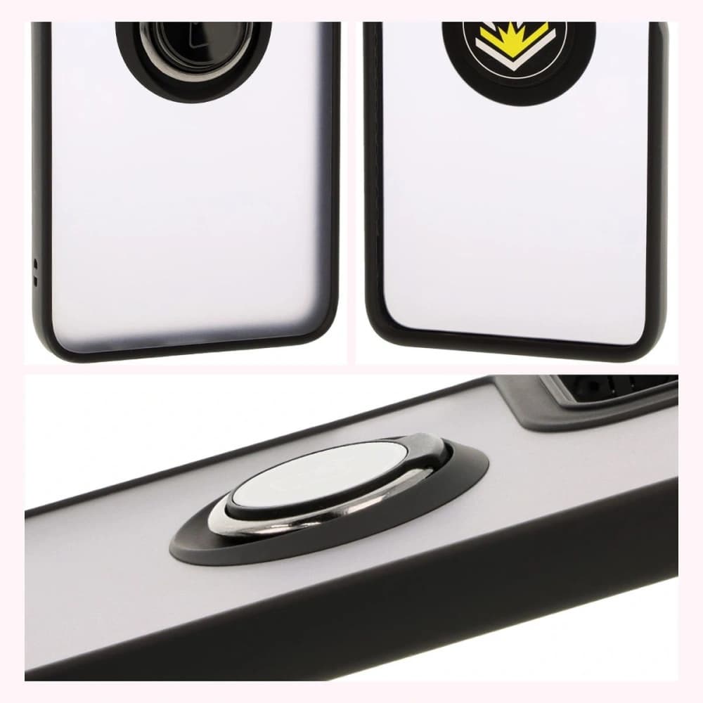 Bizon Case Hybrid Ring Motorola Moto G55 5G rauchig mit einem schwarzen Rahmen - 4