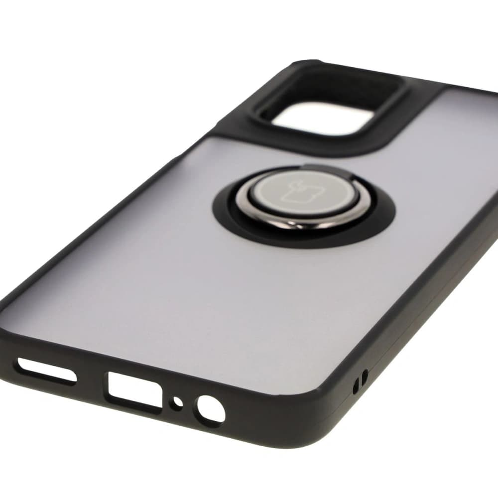 Bizon Case Hybrid Ring Motorola Moto G55 5G rauchig mit einem schwarzen Rahmen - 5