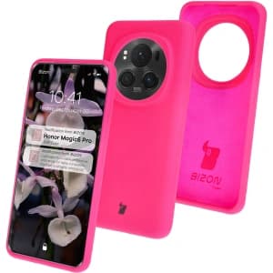 Silikonové pouzdro Bizon Soft Case pro Honor Magic6 Pro neonově růžové