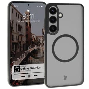 Bizon Case MatteO Samsung Galaxy S25 Plus transparent mit schwarzem Rahmen