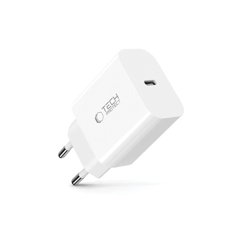 Tech-Protect NC20W 1-port USB-C Network Charger PD20W White - 2