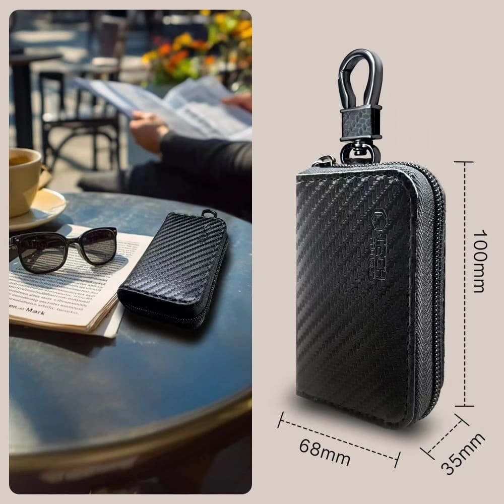 Tech-Protect KLR300 faraday ketrec Pouch Kulcsnélküli RFID Jel Blokkoló Tok Szén - 7