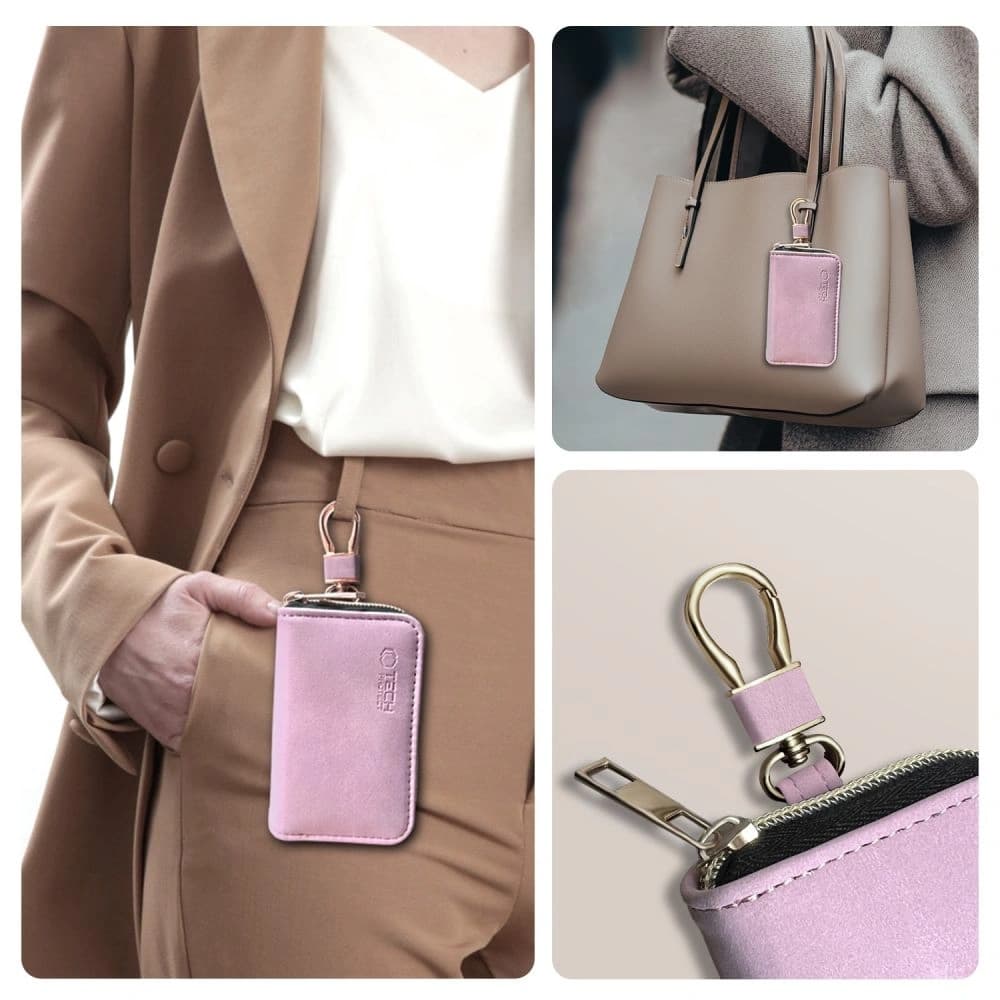 Tech-Protect KLR300 faraday cage Pouch Keyless RFID Signal Blocker Case Baby Pink - 6