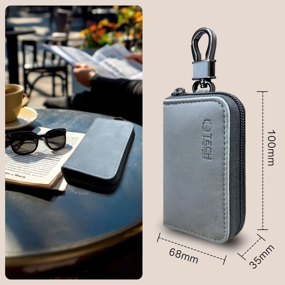 Tech-Protect KLR300 faraday cage Pouch Keyless RFID Signal Blocker Case Crayon Grey - 7