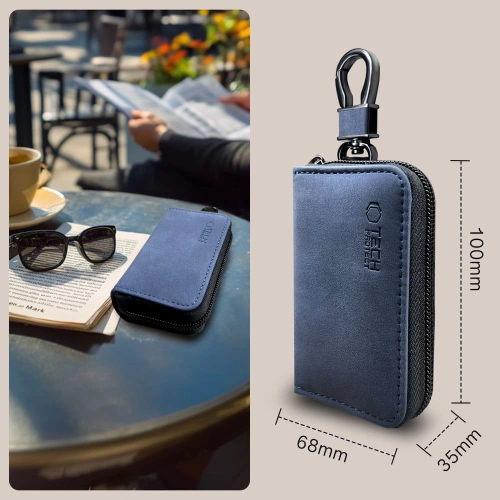 Tech-Protect KLR300 faraday ketrec Pouch Keyless RFID Jel Blokkoló Tok Tengerészkék - 7