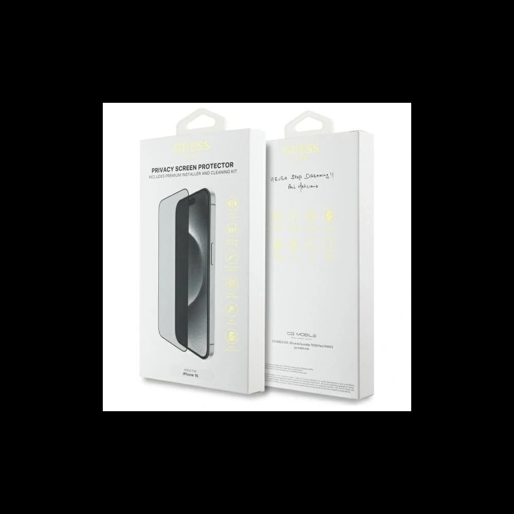 Guess GUTGP16SBOKGCIP Apple iPhone 16 Screen Protector Privacy 2.5D Outline - 2