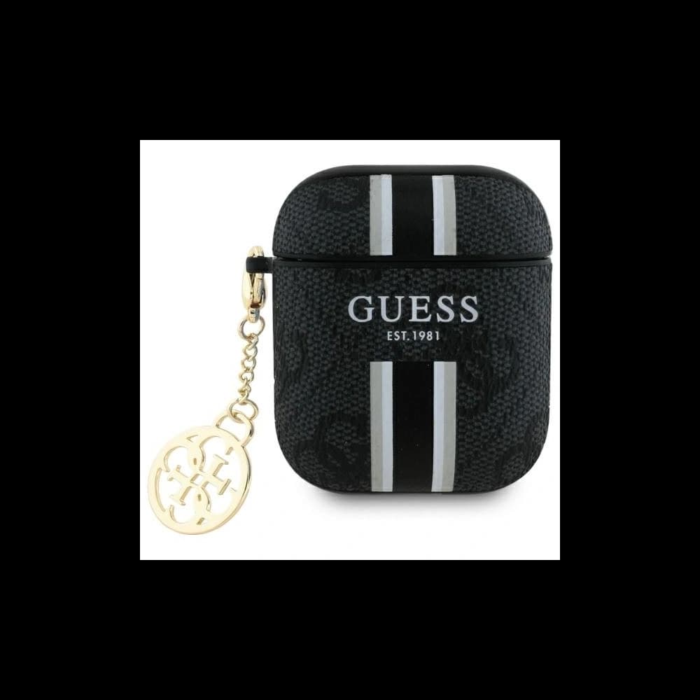 Guess GUA2P4RPSK Apple AirPods 1/2 cover 4G Printed Stripes Charm black - 1