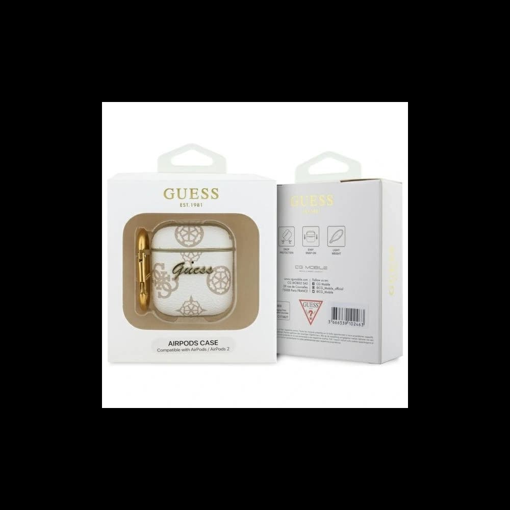 Guess GUA2PG4GPH Apple AirPods 1/2 cover 4G Hook white - 3