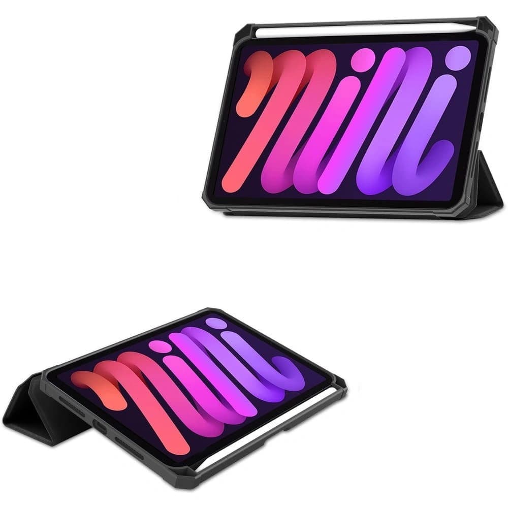 Etui Bizon Case Tab Lizard do Apple iPad mini 2021 (6. generacji) / iPad mini 8.3" 2024 (7. generacji) czarne - 2