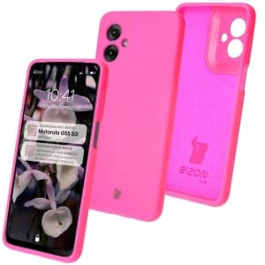Silikonové pouzdro Bizon Soft Case pro Motorola Moto G55 5G neonově růžové