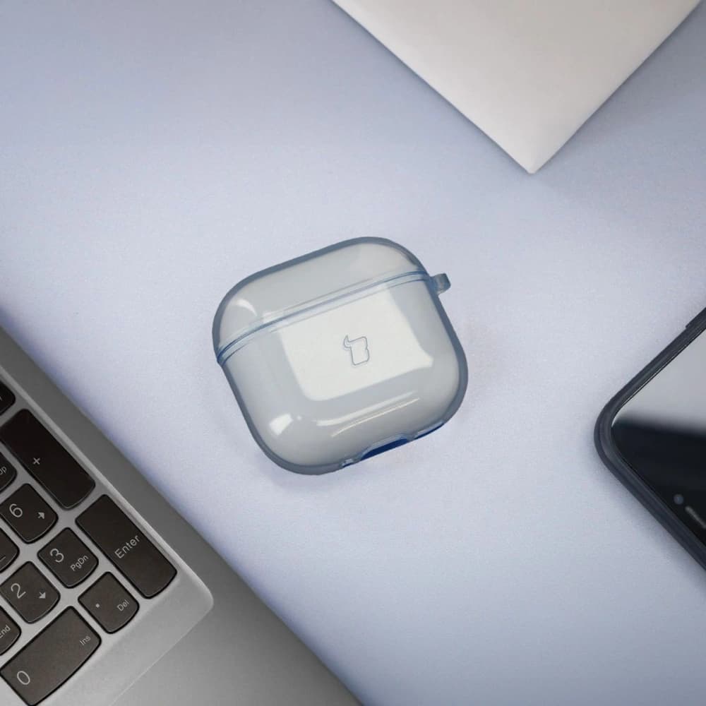 Bizon Case Kopfhörer Clear Apple AirPods 4 klar-blau - 3