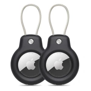 Tech-Protect Rauhe Ader Apple Airtag Schwarz [2 PACK]