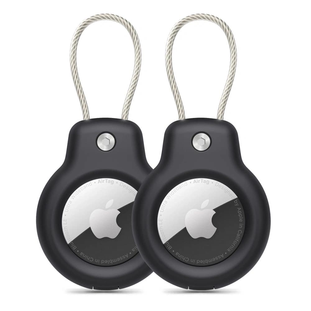 Tech-Protect Rauhe Ader Apple Airtag Schwarz [2 PACK] - 1