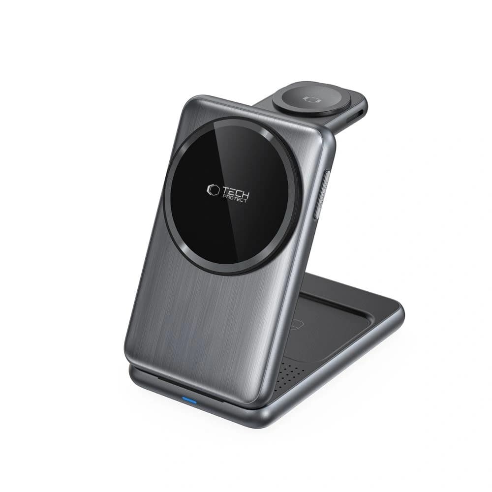 Tech-Protect QI15W-A42 3in1 Magnetic MagSafe vezeték nélküli töltő űrszürke - 3
