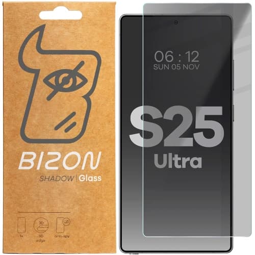 Prywatyzujące szkło hartowane Bizon Glass Clear Shadow do Samsung Galaxy S25 Ultra przyciemniane