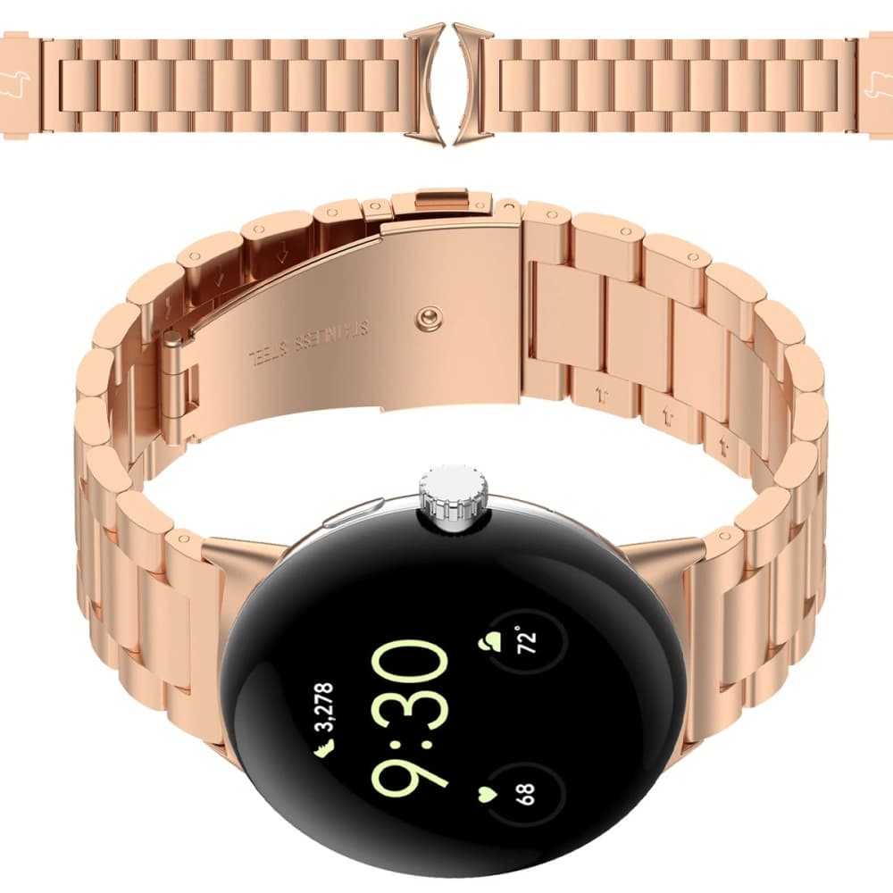 Bizon Strap Watch Aura Google Pixel Uhr 3 45 mm roségold - 1