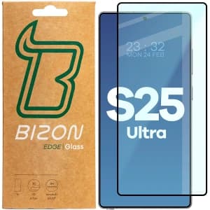 Bizon Glass Edge 2 Samsung Galaxy S25 Ultra schwarzer Rahmen