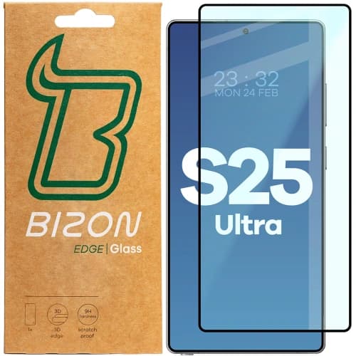 Szkło hartowane Bizon Glass Edge 2 do Samsung Galaxy S25 Ultra czarna ramka