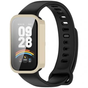 Bizon Case+Glass Watch Xiaomi Smart Band 9 Active / Redmi Smart Band 3 beige
