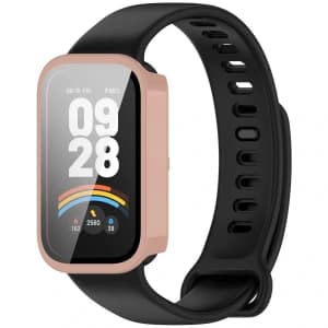 Bizon Case+Glass Watch Xiaomi Smart Band 9 Active / Redmi Smart Band 3 pink