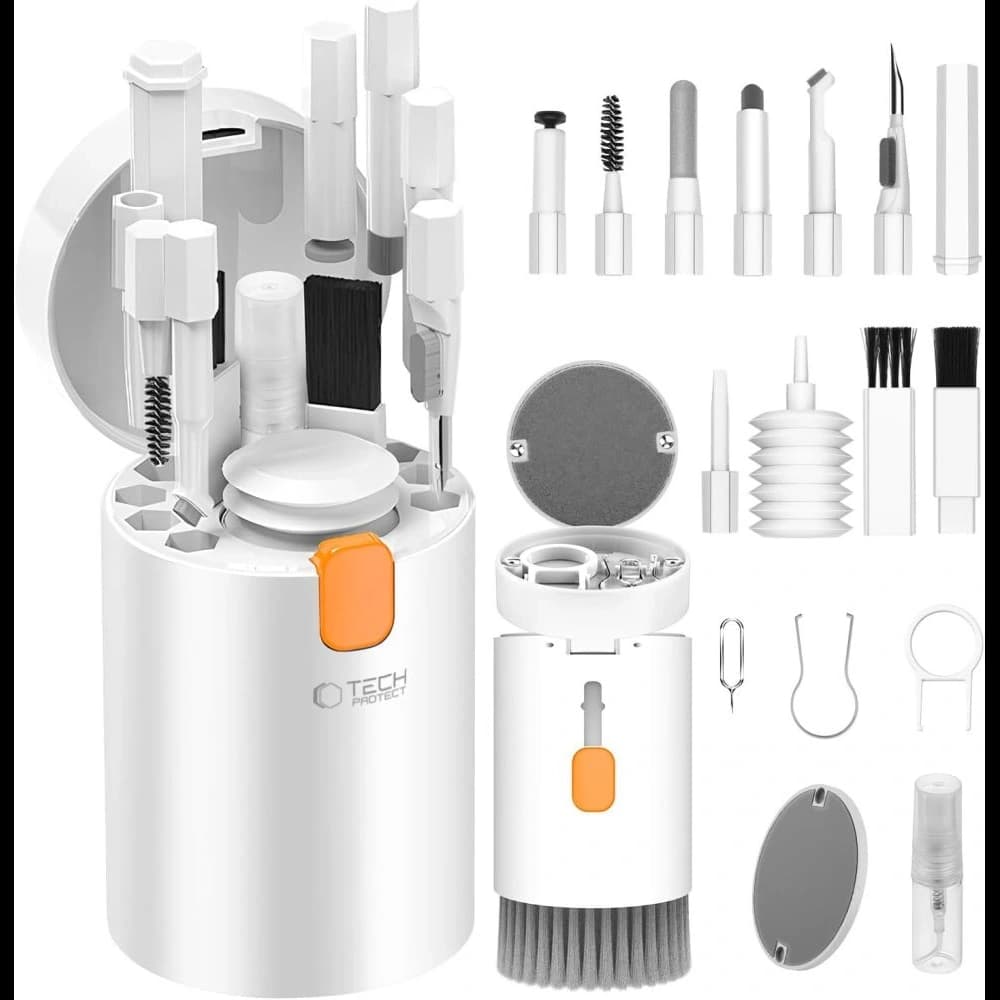 Tech-Protect CS01 Reinigungsset 20in1 für Telefon, Kopfhörer, Tablet und Laptop Weiß - 4