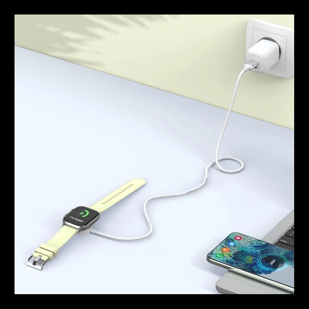 Tech-Protect MC02 Ultraboost Magnetic Charger USB-C Cable 100cm Apple Watch White - 4