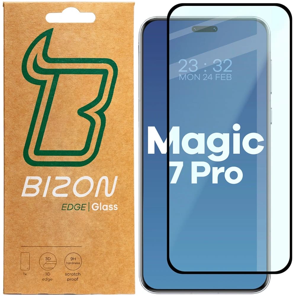 Bizon Glass Edge 3D Honor Magic7 Pro black frame - 1