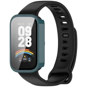 Bizon Case+Glass Uhr Xiaomi Mi Smart Band 9 Aktiv / Redmi Band 3 grün