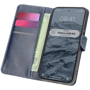 Etui z klapką Bizon Case Pocket do Samsung Galaxy M35 5G granatowe