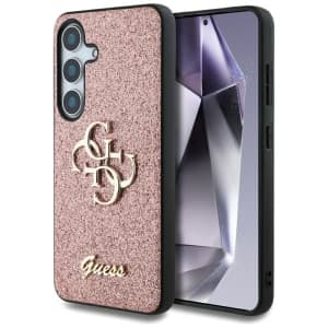 Guess Fixierter Glitter Big 4G Metalllogo Samsung Galaxy S25 pink
