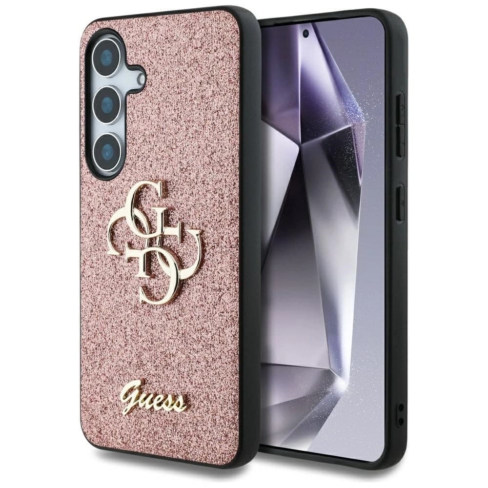 Guess Fixierter Glitter Big 4G Metalllogo Samsung Galaxy S25 pink - 1
